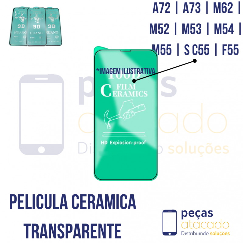P-0352 PELICULA SAMSUNG A72 | A73 | M62 | M52 | M53 | M54 | M55 | S C55 | F55 CERAMICA TRANSPARENTE