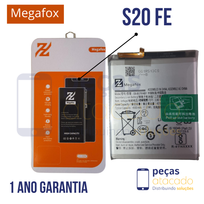 BA-0675 BATERIA MEGAFOX SAMSUNG A52 (SM-A528) A52S (SM-A525M) S20 FE (EB-BG781ABY) (1 ANO DE GARANTIA)