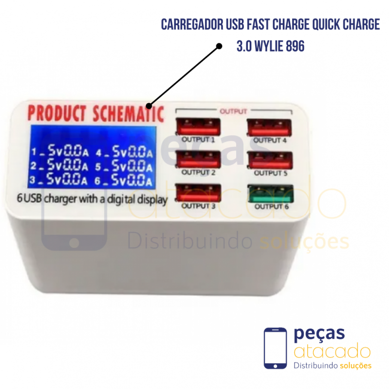 TESTE AMPERÍMETRO CARREGADOR USB FAST CHARGE QUICK CHARGE 3.0 WYLIE 896