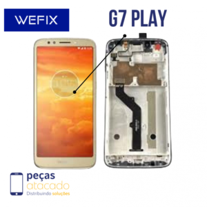 S-0242 FRONTAL MOTOROLA MOTO G7 PLAY (XT-1952) COM ARO DOURADO WEFIX IPS