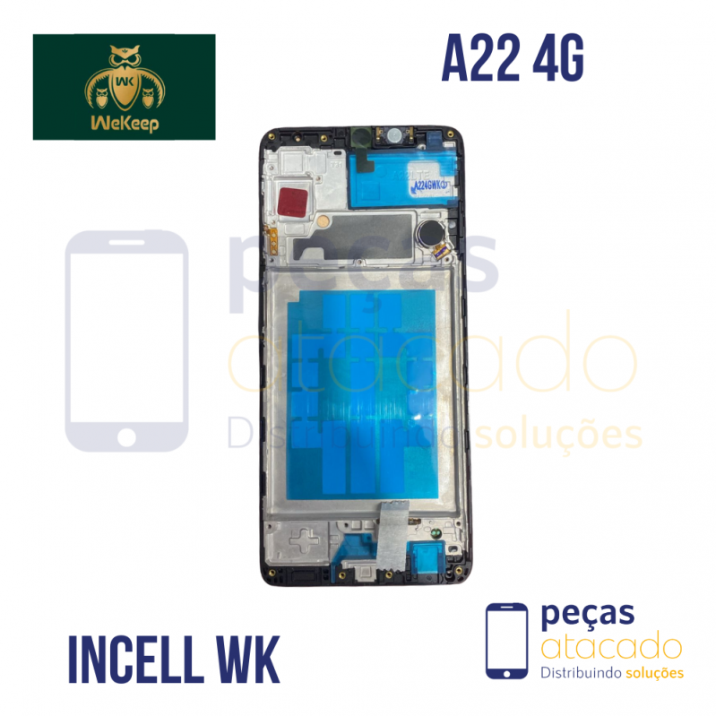 S-0163 FRONTAL SAMSUNG A22 4G COM ARO PRETO INCELL WE KEEP IPS