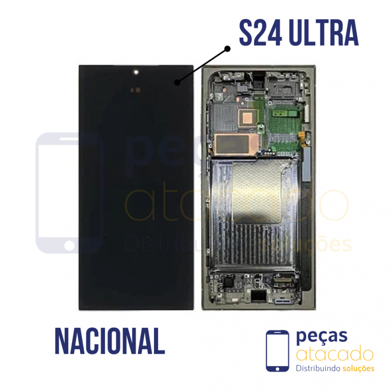 FRONTAL SAMSUNG S24 ULTRA PRETO COM ARO NACIONAL