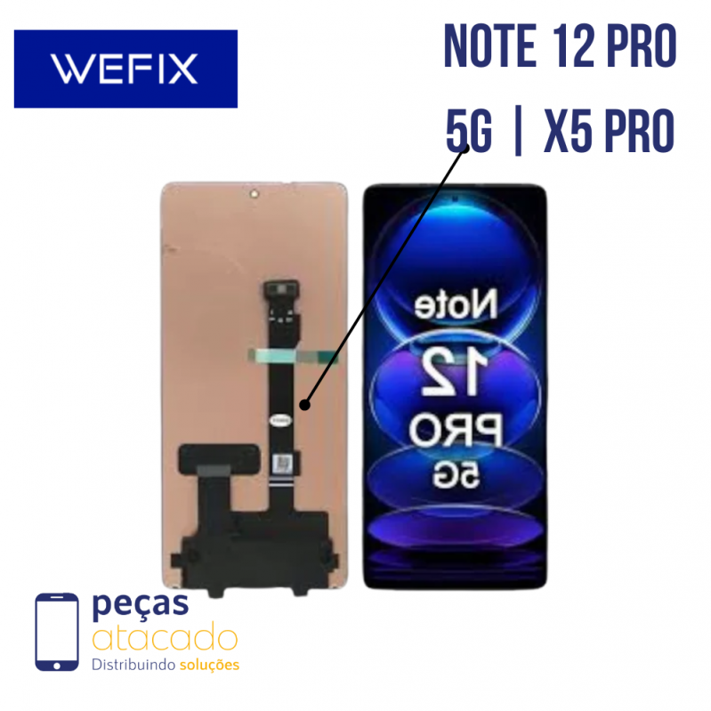 S-0814 FRONTAL XIAOMI NOTE 12 PRO 5G | POCO X5 PRO SEM ARO PRETO NACIONAL WEFIX OLED