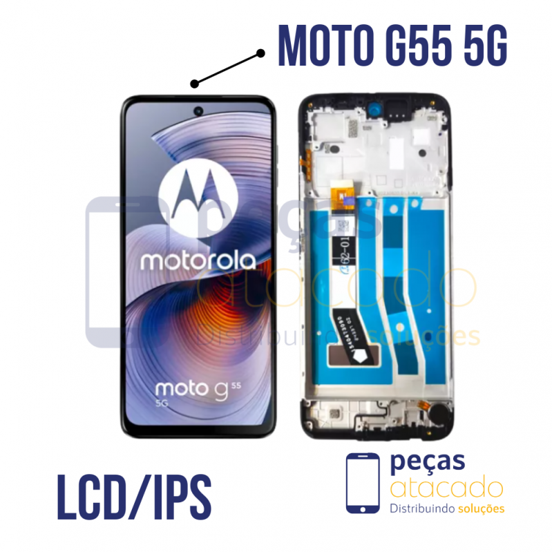 S-0935 FRONTAL MOTOROLA MOTO G55 (XT2435) COM ARO PRETO ORIGINAL CHINA IPS