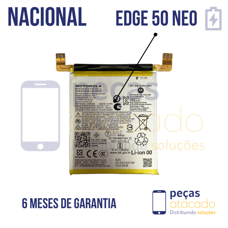 BA-0687 BATERIA ORIGINAL NACIONAL MOTO EDGE 50 NEO XT2409 QV43