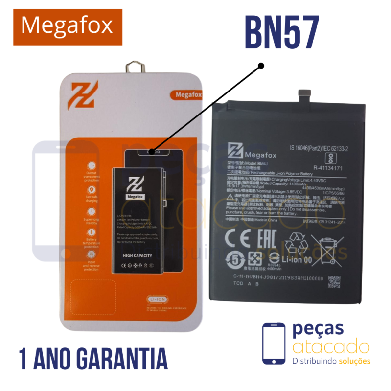 BA-0679 BATERIA MEGAFOX XIAOMI POCO X3 | POCO X3 PRO (BN57) (1 ANO DE GARANTIA)
