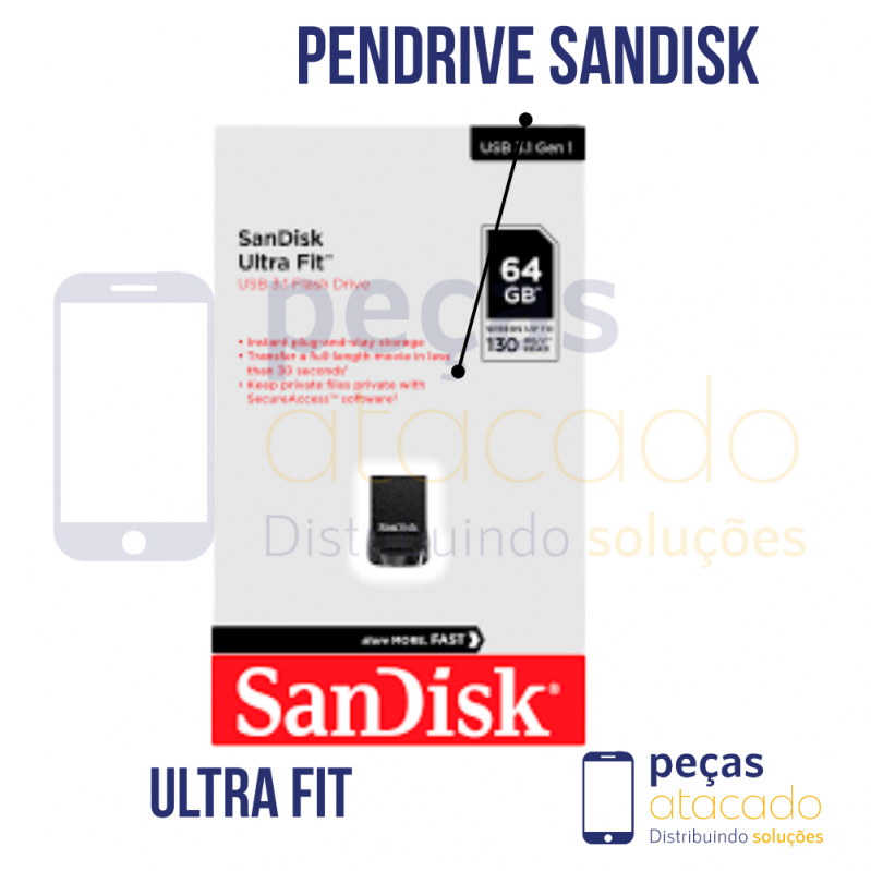 PENDRIVE SANDISK ULTRA FIT 64GB