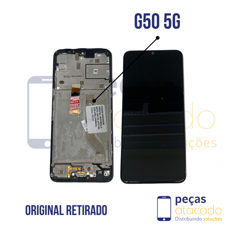 S-0828 FRONTAL MOTOROLA MOTO G50 5G (XT2149) COM ARO ORIGINAL RETIRADO OLED