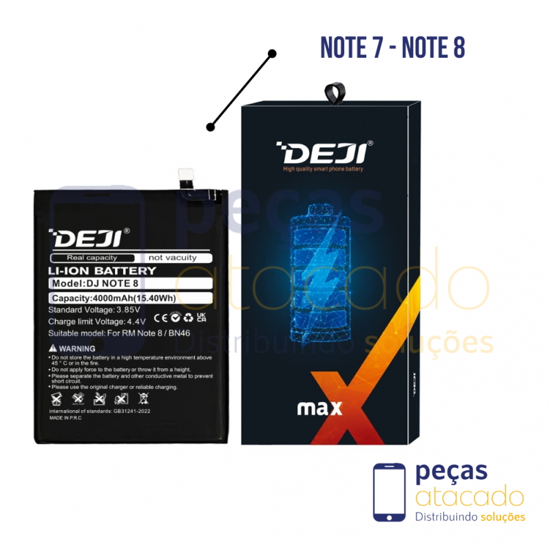 BA-0341 BATERIA DEJI XIAOMI REDMI 7 (M1901F7G) NOTE 6 (M1806E7TG) NOTE 8 (M1908C3J) (BN46)