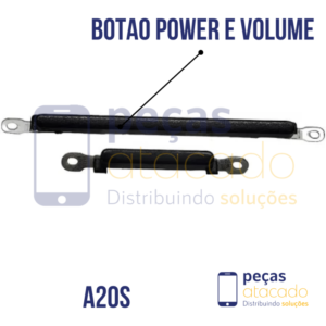 BE-0036 BOTAO EXTERNO POWER E VOLUME SAMSUNG A20S PRETO (Vermelho)