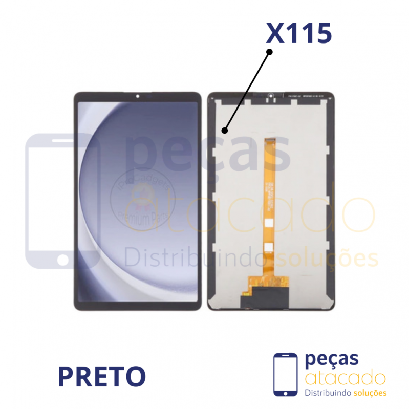 S-1067 FRONTAL SAMSUNG TABLET A9 8.7 (SM-X110) (SM-X115 ) SEM ARO ORIGINAL CHINA PRETO