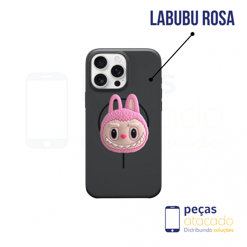 POP SOCKET LABUBU ROSA PEQUENO