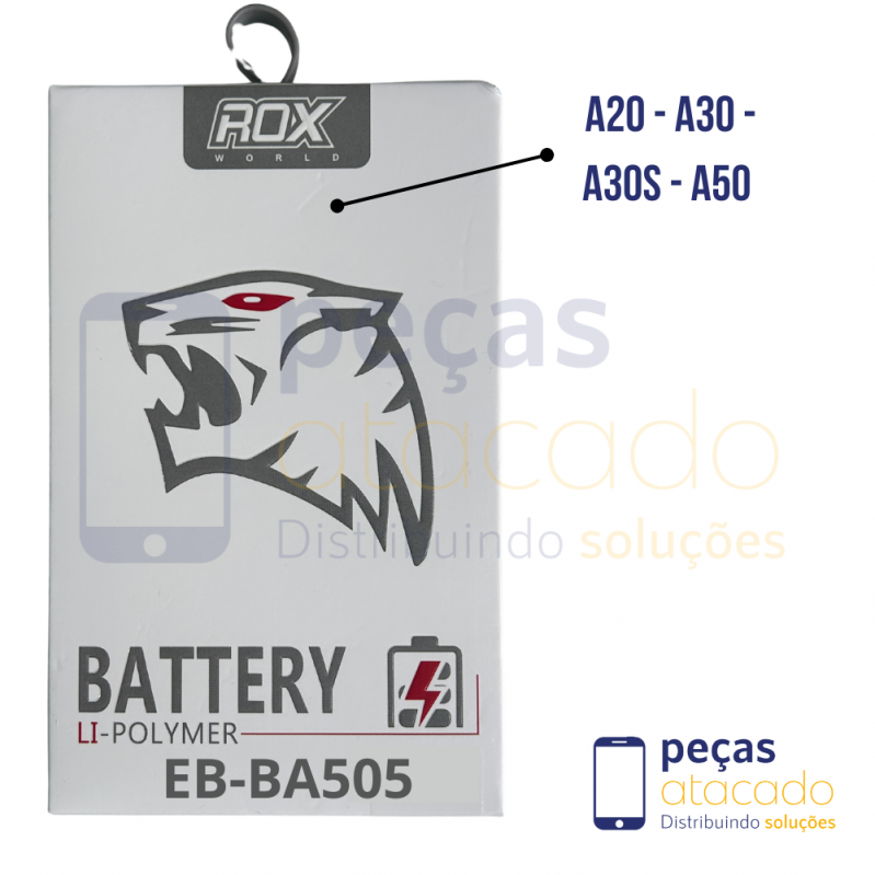 BA-0385 BATERIA ROX SAMSUNG A20 A205 | A30 A305 | A30S A307 | A50 A505 (EB-BA505) (1 ANO DE GARANTIA)