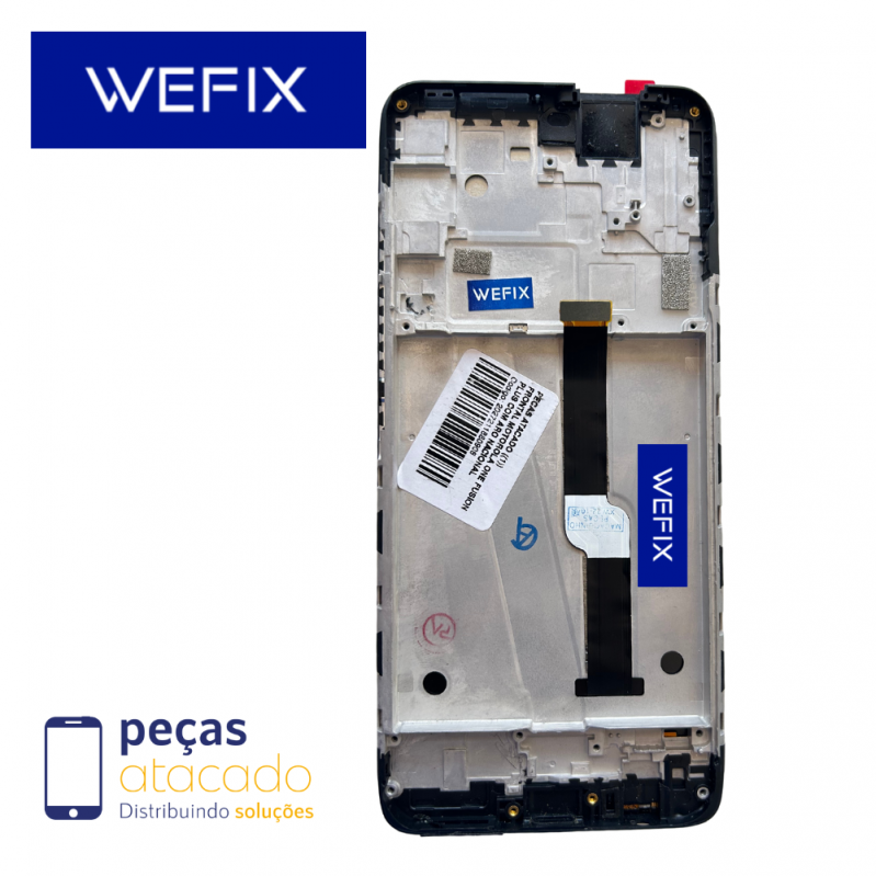 S-0496 FRONTAL MOTOROLA MOTO ONE FUSION PLUS BRANCO (XT2067) COM ARO WEFIX IPS