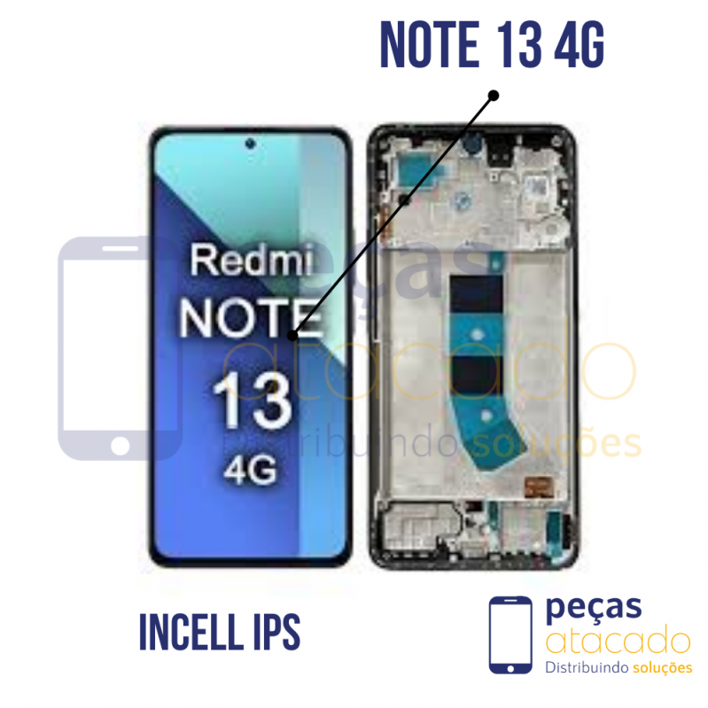 S-1025 FRONTAL XIAOMI NOTE 13  4G COM ARO PRETO INCELL IPS