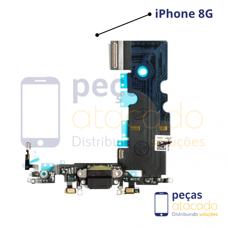 SB-0304 FLEX CONECTOR DE CARGA IPHONE 8G - PRETO (PRIME)