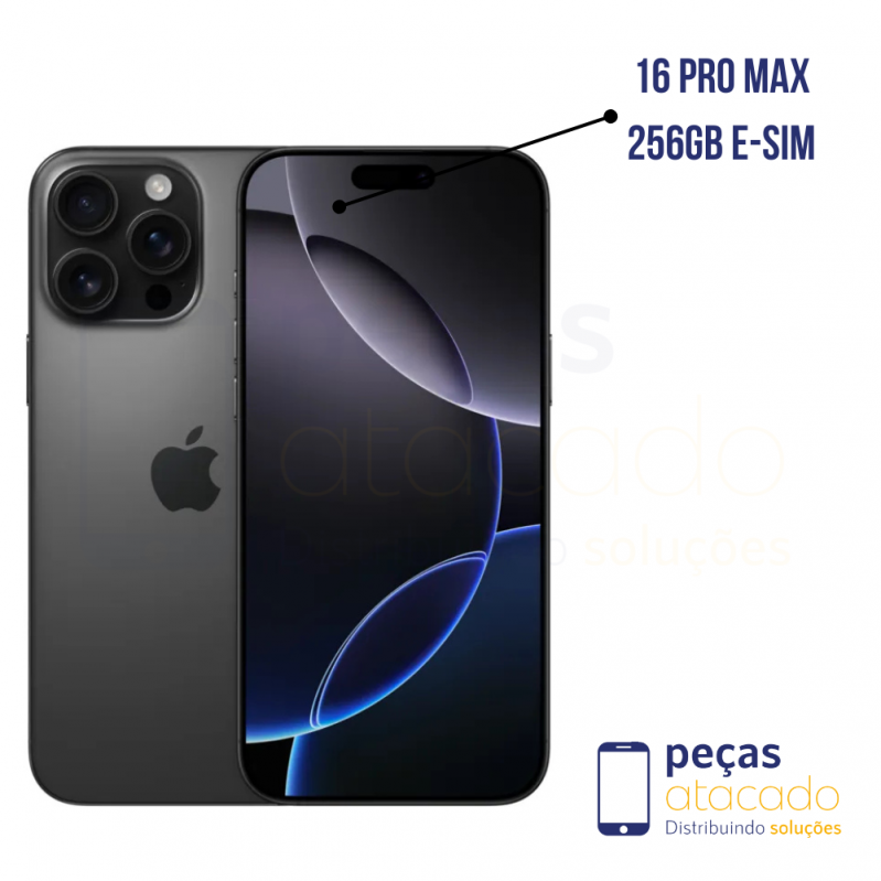 CELULAR IPHONE 16 PRO MAX 256GB E-SIM A3084 BLACK TITANIUM
