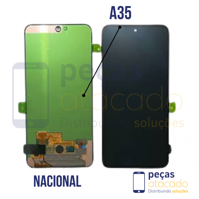 S-0991 FRONTAL SAMSUNG A35 (SM-A356) SEM ARO PRETO ORIGINAL NACIONAL OLED