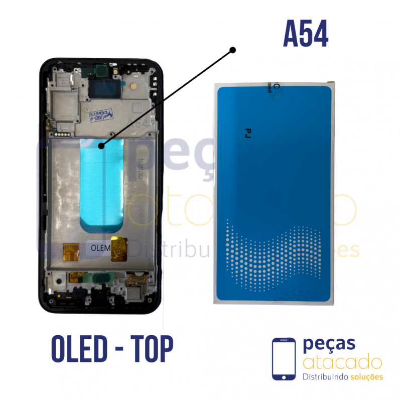 S-0872 FRONTAL SAMSUNG A54 5G (A546) COM ARO PRETO (GX TOP) OLED