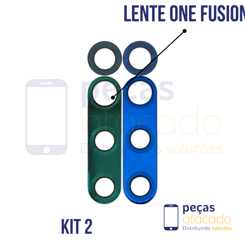 L-0144 LENTE MOTOROLA MOTO ONE FUSION | MOTO ONE FUSION PLUS (KIT 2) (Verde Escuro)