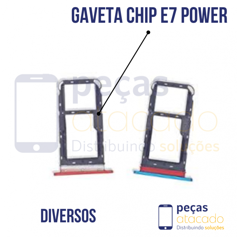 CH-0041 GAVETA DE CHIP MOTOROLA MOTO E7 POWER AZUL