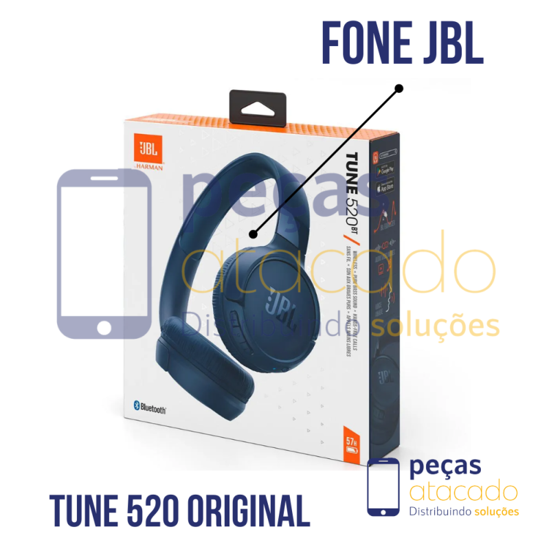 FONE DE OUVIDO JBL ORIGINAL  BLUETOOTH  JBL TUNE 520 BT PRETO