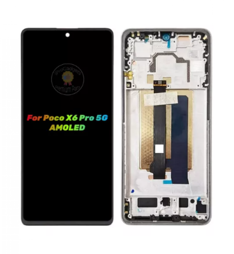 S-0947 FRONTAL XIAOMI POCO X6 PRO 5G (220415T) | REDMI TURBO 3 COM ARO PRETO ORIGINAL CHINA AMOLED