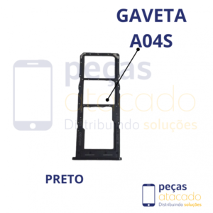 CH-0032 GAVETA CHIP SAMSUNG A04S PRETO