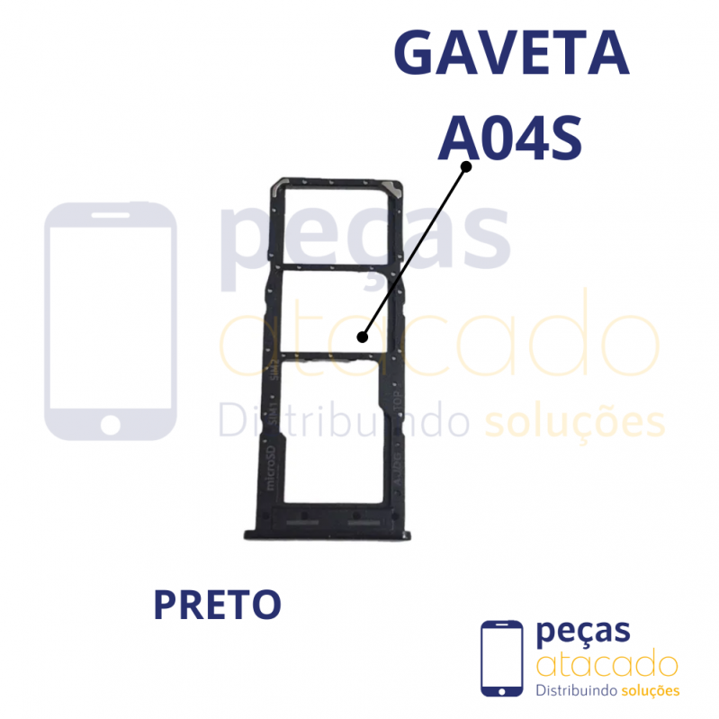 CH-0032 GAVETA CHIP SAMSUNG A04S PRETO
