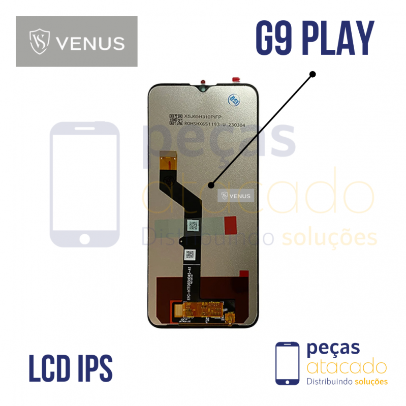 S-0818 FRONTAL DISPLAY MOTOROLA MOTO G9 PLAY (XT2083) E7 PLUS (XT2081) SEM ARO VENUS LCD IPS