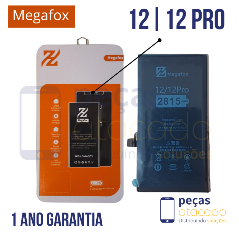 BA-0694 BATERIA MECGAFOX IPHONE 12 | 12 PRO (NAO PRECISA TROCAR EPROM) (1 ANO DE GARANTIA)