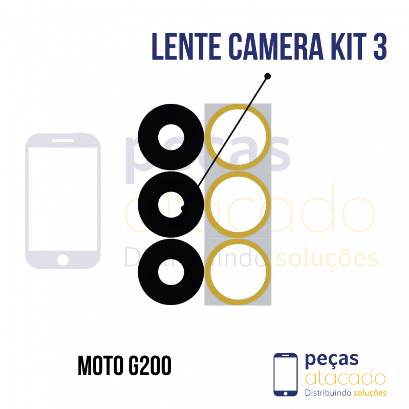 L-0023 LENTE CAMERA MOTOROLA MOTO G200 (KIT 3)