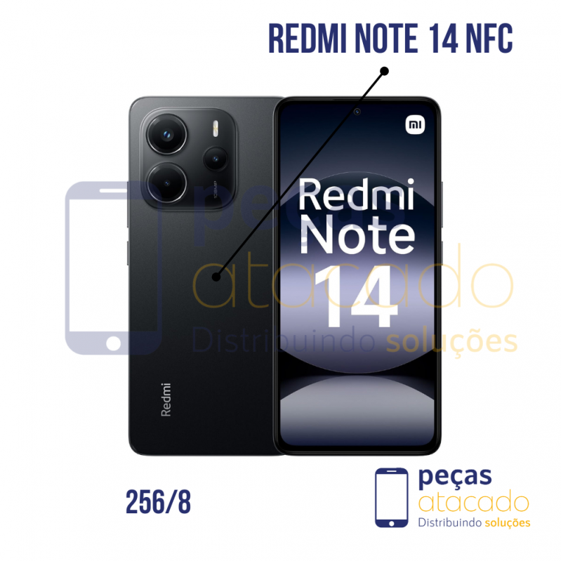 CELULAR XIAOMI REDMI NOTE 14 MIDNIGHT BLACK 8 GB RAM 256GB ROM NFC