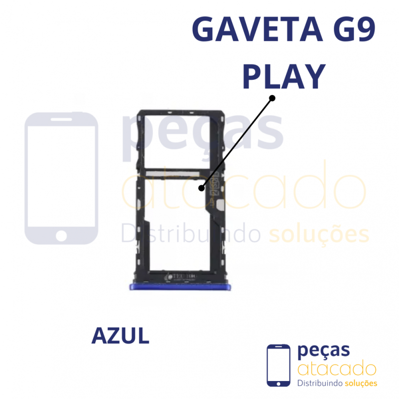 CH-0003 GAVETA CHIP MOTOROLA MOTO G9 PLAY AZUL