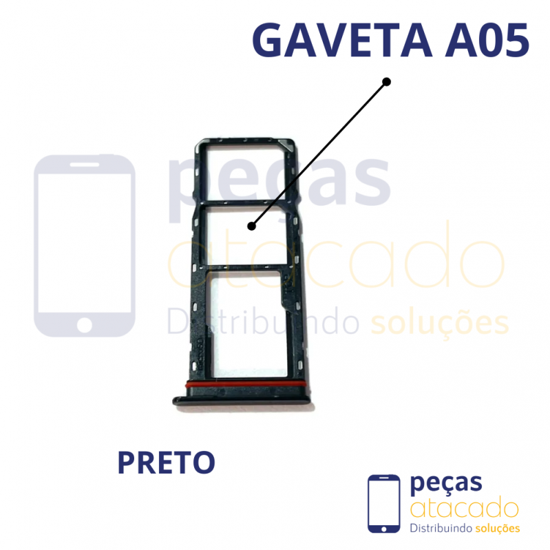 CH-0057 GAVETA CHIP SAMSUNG A05 PRETO