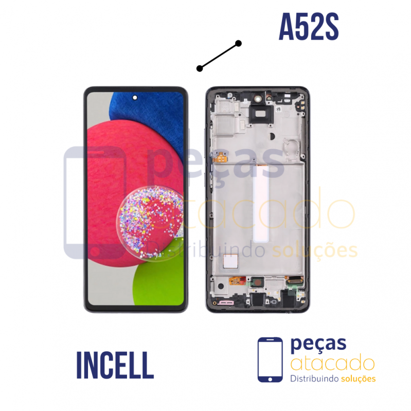 S-0844 FRONTAL SAMSUNG A52S COM ARO PRETO INCELL IPS