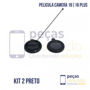 PELICULA DE CAMERA IPHONE 16 | 16 PLUS PRETA (KIT)