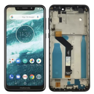 S-0177 FRONTAL MOTOROLA MOTO ONE (XT1941-3) COM ARO PRETO ORIGINAL CHINA IPS