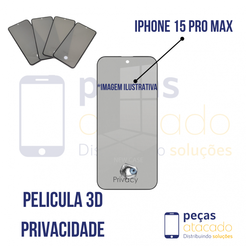 P-0443 PELICULA IPHONE 15 PRO MAX 3D PRIVACIDADE