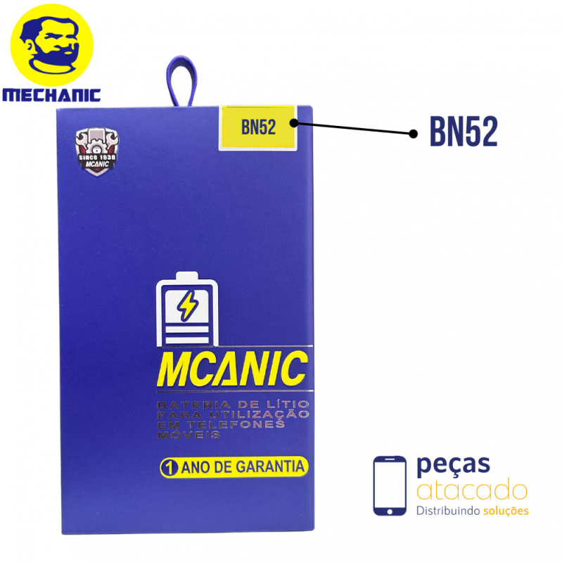 BA-0116 BATERIA MECHANIC XIAOMI NOTE 9S (M2003J6A1G) NOTE 9 PRO (BN52) (BN55) (BN53) (1 ANO DE GARANTIA)