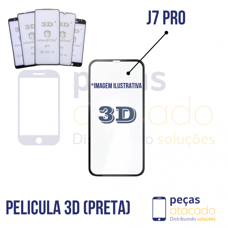 P-0685 PELICULA SAMSUNG J7 PRO PRETA 3D