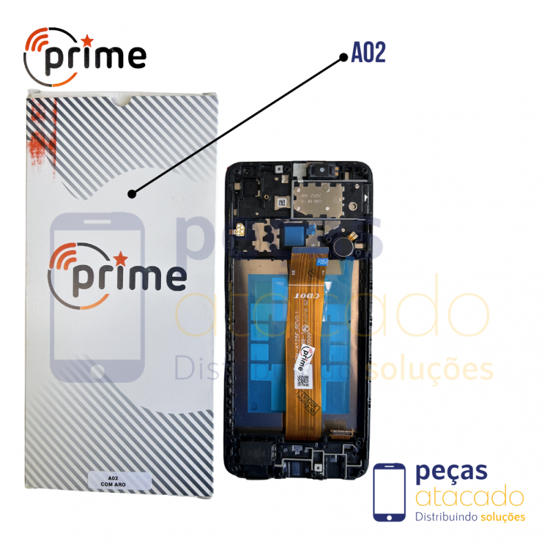 S-0711 FRONTAL DISPLAY SAMSUNG A02 (SM-A125F) COM ARO PRIME LCD IPS