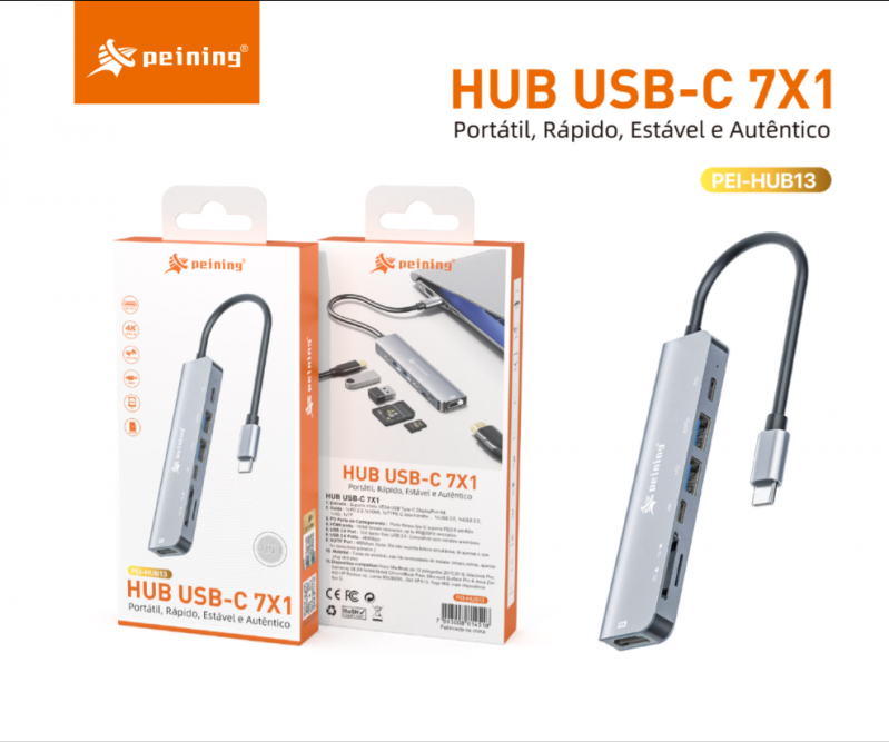 HUB PEINING USB-C 7 EM 1 (PEI-HUB13)