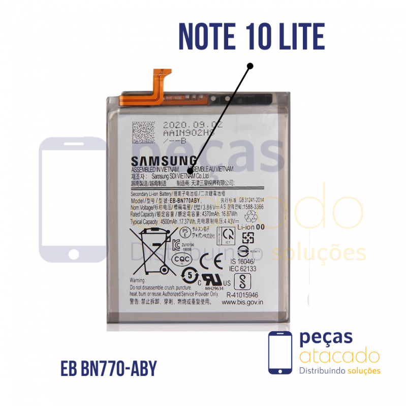 BA-0578 BATERIA 1 LINHA SAMSUNG NOTE 10 LITE (BN770ABY)