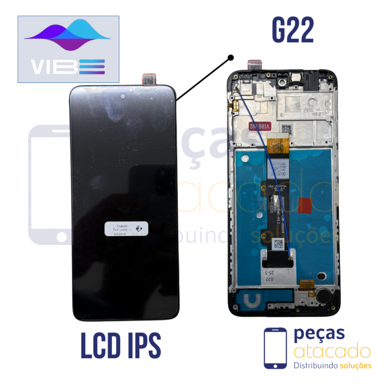FRONTAL MOTOROLA MOTO G22 (XT2231) COM ARO VIBE LCD IPS