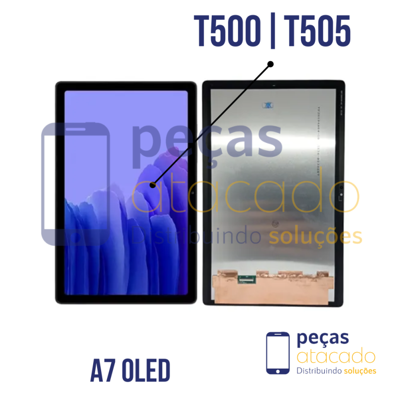 S-1095 FRONTAL TABLET SAMSUNG TAB A7 T500 | T505 SEM ARO PRETO ORIGINAL CHINA OLED FOTO