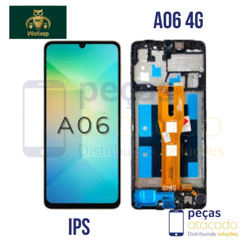 S-0993 FRONTAL SAMSUNG A06 4G (SM-A065) COM ARO PRETO WE KEEP IPS