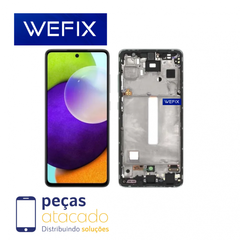 FRONTAL SAMSUNG A52S/ A528 PRETO COM ARO NACIONAL WEFIX