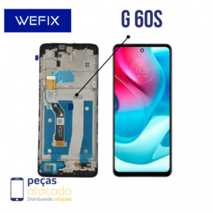 S-0792 FRONTAL MOTOROLA MOTO G60S (XT2133) COM ARO PRETO WEFIX IPS