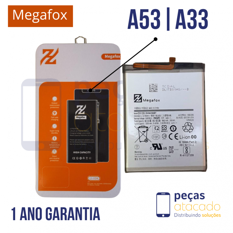 BA-0292 BATERIA MEGAFOX SAMSUNG A53 | A33 A5360 EB-BA336ABY (1 ANO DE GARANTIA)